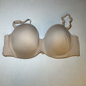 Maidenform 40D Nude Bra Strapless Convertible Comfort Grip Full Coverage